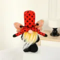 Red dot ladybug gnome plush doll variant with wings and yellow beard, cute festival decor. - Ladybug Style / Red