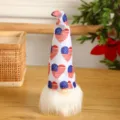 American Independence Day patriotic gnome faceless doll table decor with US flag hat. - Single Piece / Heart Flag