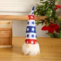 American flag gnome plush toy with pointy star stripe hat, perfect for Independence Day decor. - Single Piece / Star Stripes