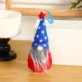 Patriotic American Independence Day gnome hanging ornament with blue star hat and red body decor. - 5*20 / Grey Beard Pentagram