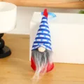 Independence Day Gnome Plush Doll Ornament Star Stripe Hat Hanging Pendant Decor - 5*20 / Grey Beard Blue Stripes