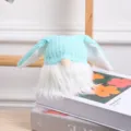 Easter bunny gnome faceless doll light-up plush toy holiday party decoration ornament blue - Blue