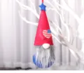 Unabhängigkeitstag Zwerg Hängepuppe roter Hut Stern gestreift Weihnachtsbaum Deko - Grau Rotes Herz Stil