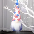 Amerikanischer Unabhängigkeitstag Zwerg Hängeornament mit Sternen Streifen Design für Dekor - Herz-Muster-Stil