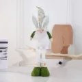 Easter gnome plush doll with long legs and rabbit ears, perfect spring holiday home table decoration. - Green Large Standing Style