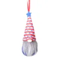 American Independence Day Gnome Hanging Ornament Faceless Doll with Star Striped Hat - Independence Day Gray Red Stripes