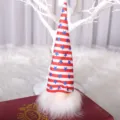 Unabhaengigkeitstag Gnome Plueschfigur Rot Weiss Blau Sternen Hut Puppe Dekoration - Lichtkugel Horizontale Streifen