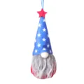 American Independence Day gnome hanging ornament plush doll with star hat for holiday decor. - Independence Day Gray Blue Stars