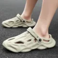 Comfortable casual hollow-out beach garden clogs for men and women, anti-slip summer sandals - 35 / Khaki