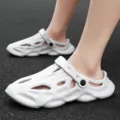 Unisex summer outdoor non-slip hollow garden shoes soft beach sandals casual clogs white - 35 / White