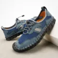 Heren blauwe mesh casual schoenen outdoor ademende wandelschoenen grote maat variant. - 39 / Blauw