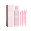 Eelhoe hair identifier spray set with facial razors, gentle cleansing pink 100ml beauty tool. - Spray 100ml+Eyebrow Razor x4pcs