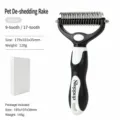 Double sided pet dematting comb for cats and dogs with 9 and 17 teeth grooming tool. - 9+17 Teeth / White