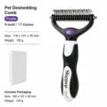 Pet dematting comb dual-sided undercoat rake for dogs and cats purple 9 and 17 teeth - 9+17 Teeth / Purple