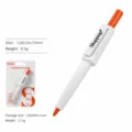 Portable plastic pet tick remover pen in white and orange, compact tool for safe flea removal. - Orange & White