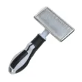 Professional pet slicker brush for dogs and cats, removes loose fur and tangles easily. - Small Square Curved Fluffing Brushes