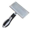 Professional pet slicker brush for dogs and cats, gentle floating hair removal grooming tool. - Large Square Curved Fluffing Brushes