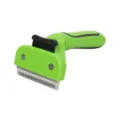 Pet grooming deshedding brush green black ergonomic handle stainless steel teeth pet care tool - 956 / Small Dematting Tool