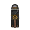 Walnut wood pet dematting comb with double-sided stainless steel teeth for dogs and cats grooming. - Walnut Small Carded Packaging