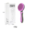 Pet self-cleaning slicker brush for cats and dogs with button hair removal shedding tool - L / Purple Beaded