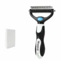 Pet Dematting Comb Blue 9 and 17 Teeth Dual Sided Undercoat Rake for Dogs and Cats - 9+17 Teeth / Blue