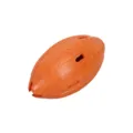 Jouet à mâcher pour chien en caoutchouc orange rugby avec des trous pour friandises pour animaux. - Orange