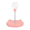 Interactive cat toy with spring and treat dispensing ball, pink cute base for fun pet play. - 935101 / Pink