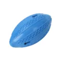 Jouet a macher pour chien rugby bleu en silicone, jouet interactif distributeur de friandises. - Bleu