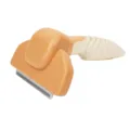 Professional pet grooming brush for dogs and cats, effective deshedding and undercoat rake. - S / Orange
