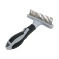 Professional pet undercoat rake dog dematting comb with stainless steel teeth. - Double-Row Rake Comb