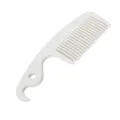 White plastic pet face comb, mini grooming tool for dogs and cats with hanging hole and hook. - Small Face Combs