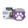 Pet tear stain comb with fine stainless steel teeth and cute purple paw handle for cats dogs. - Purple