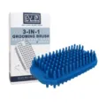 Blaue 3-in-1 Silikon Haustier Pflege Massagebuerste mit Box fuer Hunde und Katzen. - Dunkelblau