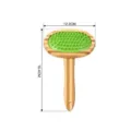 Bamboo pet grooming brush with green silicone bristles and wooden handle, 19.4cm var. - Massage Pet Combs