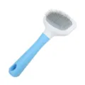 Pet slicker brush for dogs and cats, blue and white pet grooming tool with fine metal pins. - Grooming Pin Brush