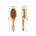 Bamboom double-sided pet brush with bristles, size 23.2x6.9cm, daily grooming tool for dogs. - Single-Sided White Boar Bristle Rainbow Bamboo Brushes