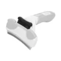 Pet grooming deshedding comb, white and gray dog and cat shedding brush with stainless steel teeth - 75mm Curved Deshedding Tool
