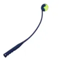 Lanceur de balle de tennis pour animal de compagnie jouet d'entrainement exterieur interactif - Lanceur de balle bleu et balle de tennis