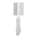 Professional pet grooming comb with dual-sided metal teeth and ergonomic grey white handle for dogs. - 61-Teeth Double-Sided Comb