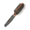 Cepillo de aseo para mascotas de doble cara con dorso de madera, púas y cerdas para perros. - Cepillos de doble cara de cabeza cuadrada