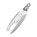 White and grey pet nail clipper for dogs and cats, safe claw trimmer with stainless steel blade. - Nail Clipper