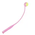Lanceur de balle pour chien rose jouet interactif entraînement extérieur tennis animal - Lanceur de balle rose et balle de tennis