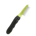 Pet flea comb with ergonomic handle and stainless steel teeth for daily grooming and care. - Grass Green Long and Short Pin Slicker Brushes