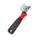 Peigne de demelage pour animaux avec poignee noir et rouge et dents en acier inoxydable. - Peigne de démêlage latéral à 8 dents