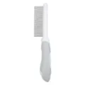 Pet grooming comb with stainless steel teeth and ergonomic white grey handle for cats and dogs - 37-Tooth Single-Sided Comb