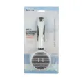 Pet self-cleaning slicker brush with cute penguin handle for cats and dogs grooming and deshedding. - Coarse Pin Massage Comb - Blister Packaging