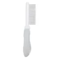 White and gray pet grooming comb with metal pins, comfortable handle for dogs and cats. - 24-Tooth Single-Sided Comb