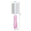 Pink dual sided pet grooming comb with stainless steel pins and ergonomic anti slip handle. - 951 / Pink Double-Sided Comb