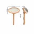 Pet wooden slicker brush for dogs and cats, small size grooming tool with metal pins. - Small Oval Head Slicker Brushes