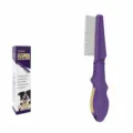 Pet grooming comb with 29 teeth and purple yellow handle, ideal for shedding and detangling. - Wide-Spaced Pins for Detangling